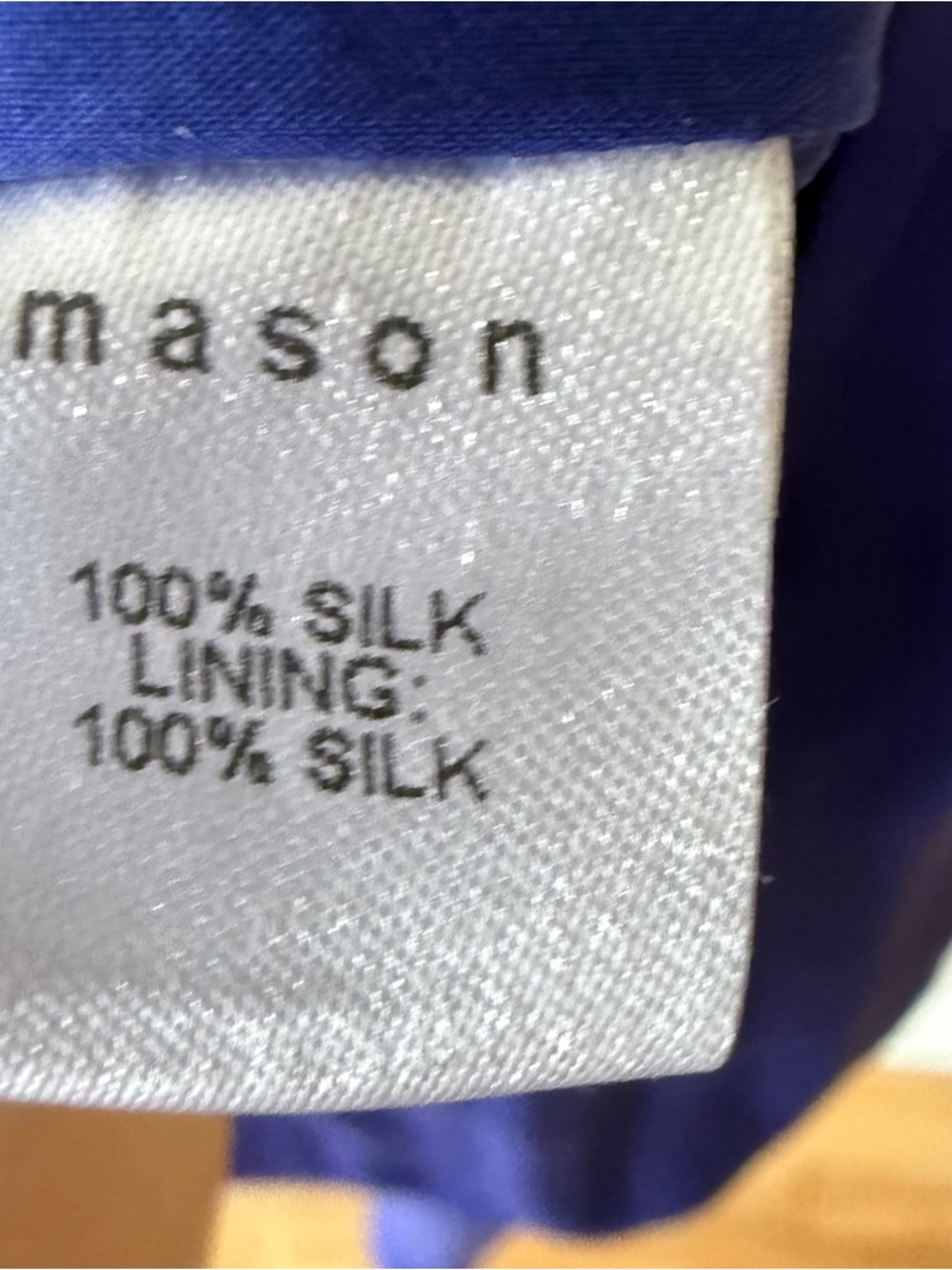 MASON | Silk Summer Slip Dress Blue Asymmetrical Hem | Size 6 - Picture 11 of 12